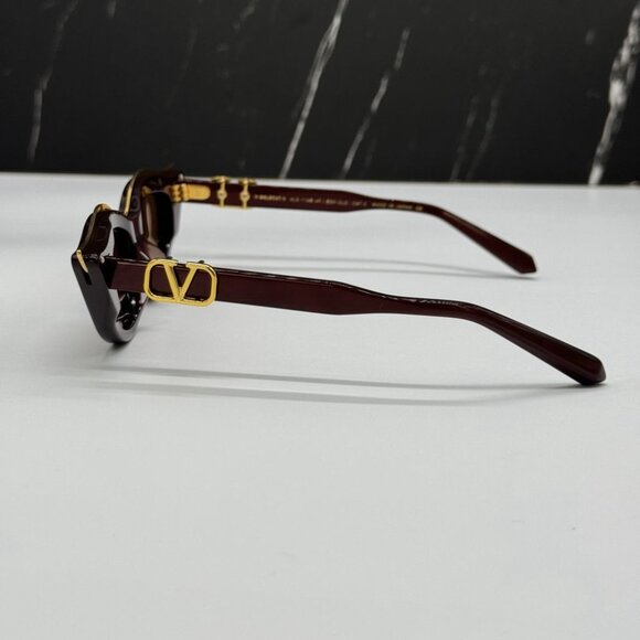 NEW V-GOLDCUT VLS-114B VALENTINO SUNGLASSES BORDEAUX CAT EYE EYEWEAR VALENTINO - Picture 9 of 13